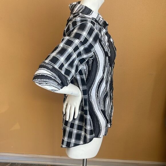 Kamana Black and White Single Pocket Tunic size removed see measurements - Picture 5 of 13